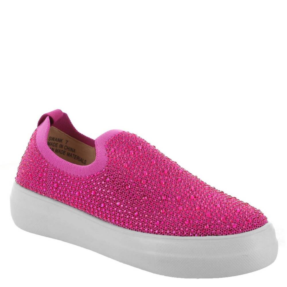 NEW CORKYS FOOTWEAR women's swank crystal sneaker in fushsia